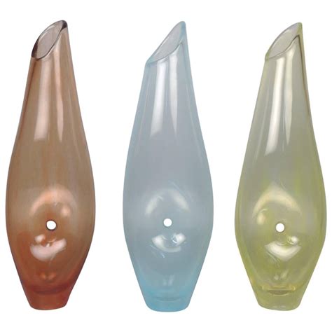 Three Modernist Forato Art Glass Vases By Jacqueline Terpins For Sale