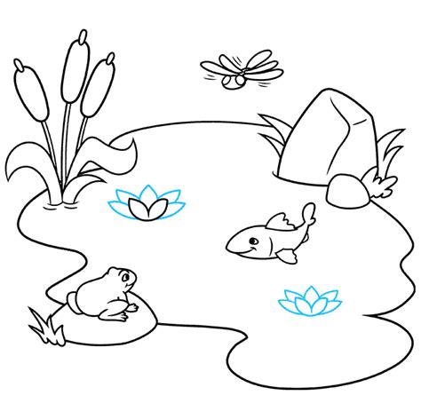 Pond Scenery Coloring Pages Coloring Coloring Pages