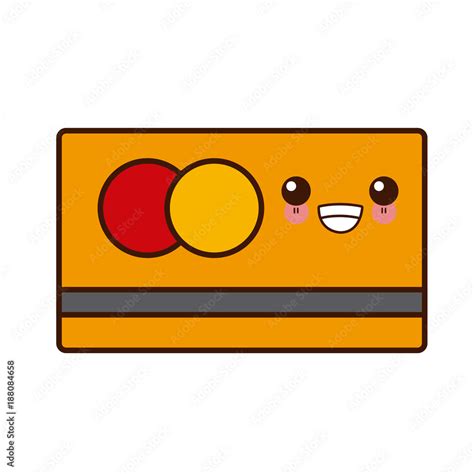 Credit card symbol cute kawaii cartoon vector illustration design Stock Vector | Adobe Stock