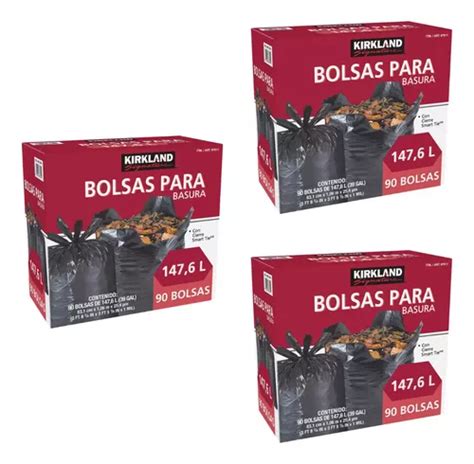 Bolsas Para Basura Jumbo De Plástico 270 Piezas Kirkland Envío gratis