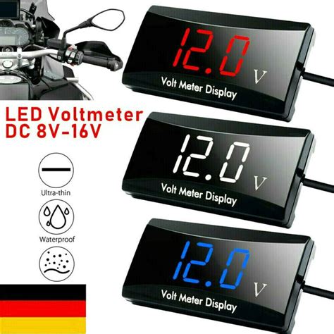 V Led Digital Panel Meter Voltmeter Auto Motorrad Voltanzeige