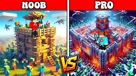 Zombie Vs Bezpieczna Baza Pro Vs Baza Noob W Minecraft Sebek