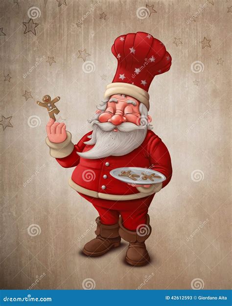 Santa Claus Pastry Cook Stock Illustration Illustration Of Card 42612593