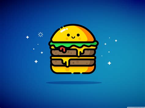 Cheeseburger Kawaii Wallpaper