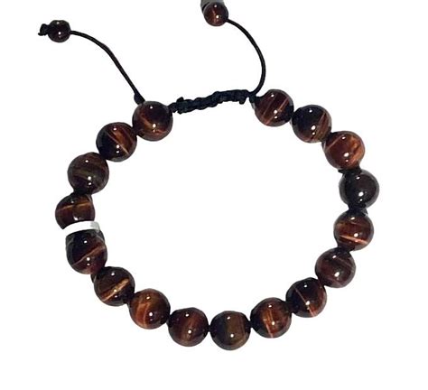 10mm Tiger Eye Red Bracelet Azuregreen