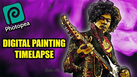 Digital Painting Using Photopea Timelapse Of Jimi Hendrix