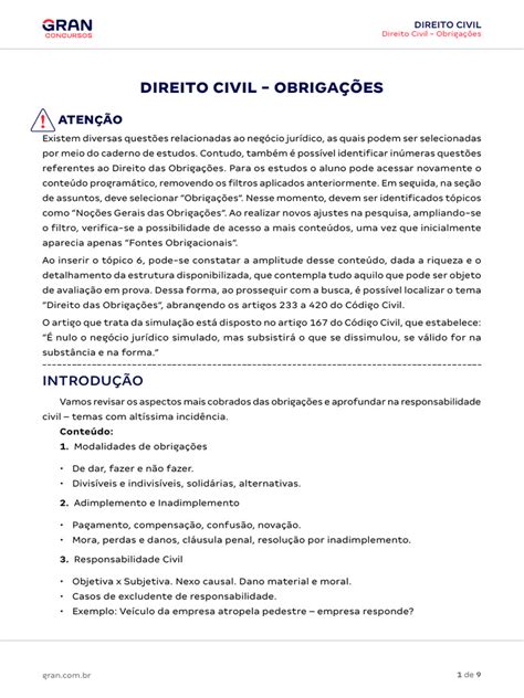 Direito Civil 899 Obrigações 7681 - Direito Civil: Obrigações e Responsabilidade | PDF | Lei das Obrigações ...