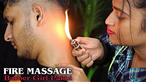 Head And Body Massage By Barber Girl Pakhi Heavy Oil Massage Neck