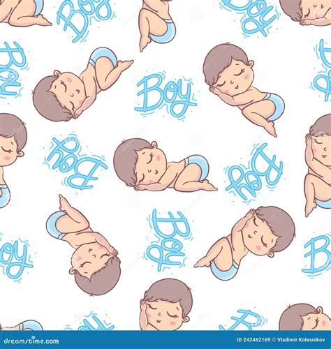 Pattern For A Boy Blue Baby Feet And Feet Seamless Pattern Stock