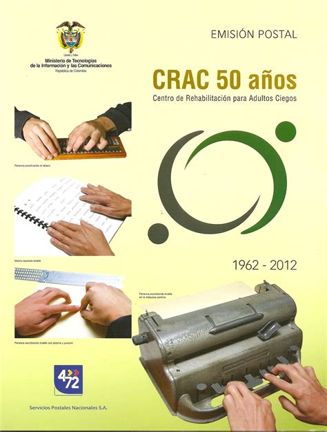 Emisión Postal “centro De Rehabilitación Para Adultos Ciegos Crac 50 Años 1962 2012