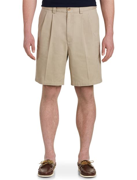 Harbor Bay By Dxl Big And Tall Mens Waist Relaxer Pleated Shorts Khaki 38w Regular