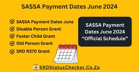 SASSA SRD R370 Payment Dates For July 2024 Time Table