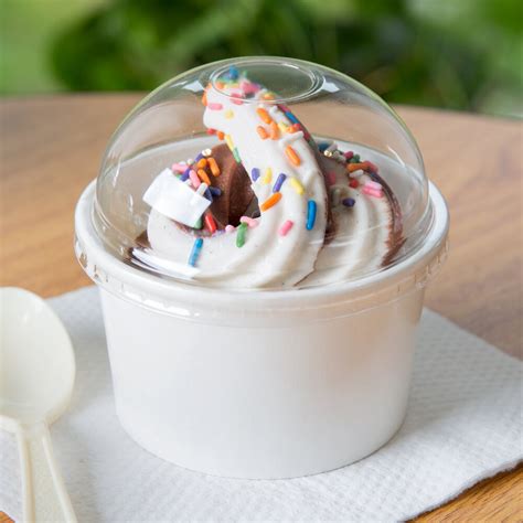 Choice 8 Oz White Paper Frozen Yogurt Food Cup 1000 Case