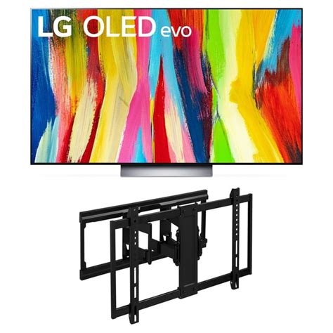 LG 55" OLED C2 4K TV with a onn. Ultra-Slim Full Motion TV Wall Mount ...