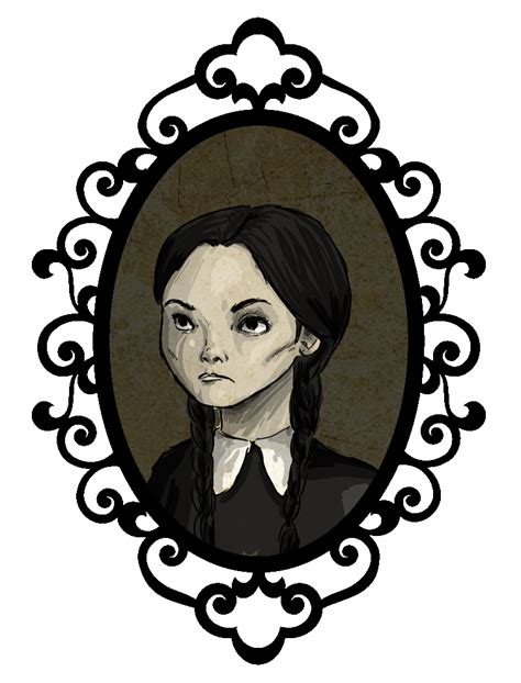 Wednesday Addams Clip Art Stencil