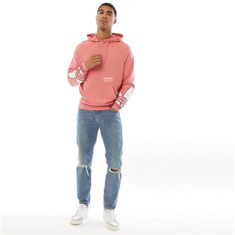 Adidas Originals Sweat à Capuche Adicolor Tricolor Trefoil Homme Rose