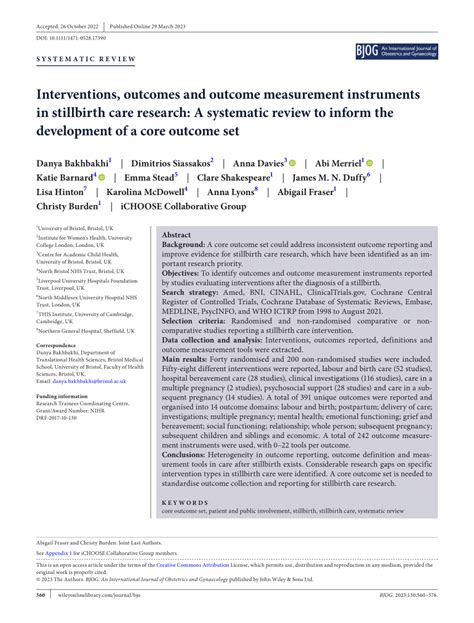 Pdf Interventions Outcomes And Outcome Measurement Instruments In