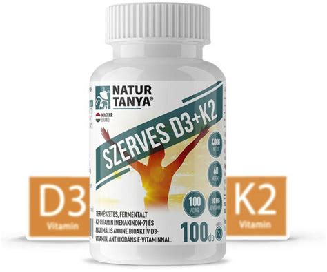 Vásárlás Natur Tanya Szerves D3 K2 vitamin 100 db Táplálékkiegészítő