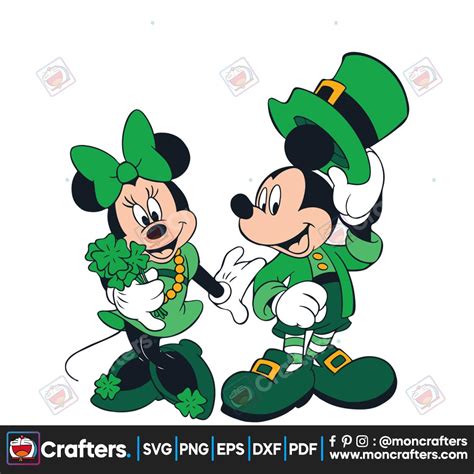 Mickey Minnie St Patricks Day Shamrock Svg Instant Download Instant