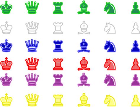 Download Chess Pieces Coloured - 2d Chess Pieces Png - ClipartKey