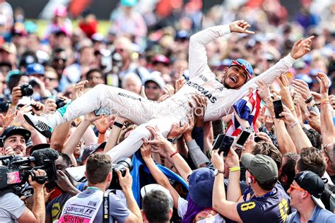 Lewis Hamilton Great Britain & Mercedes Crowd Celebration Silverstone ...