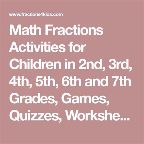 math fractions activities  children