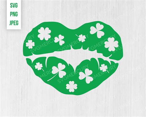 St Patricks Day Svg Lips Kiss Svg Svg Png E Jpeg Clipart Etsy