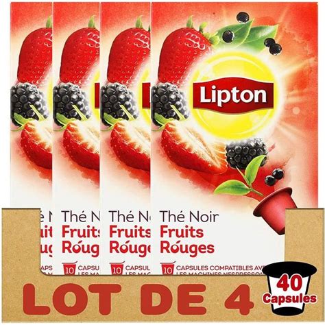 Lipton Th Noir Fruits Rouges Capsules Compatibles Nespresso