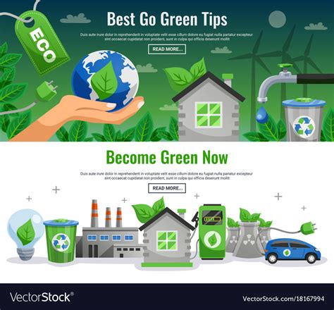 Ecology Banner Set Royalty Free Vector Image VectorStock