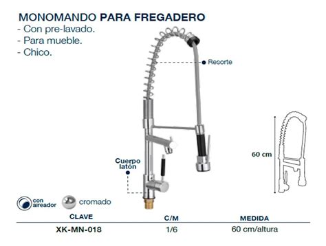 Mezcladora Monomando Fregadero Tarja Doble Llave Flexible MAYORISTA