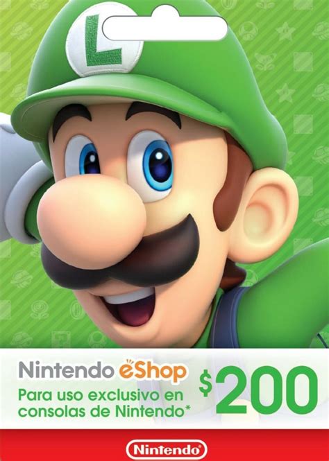 Tarjeta Card Nintendo Eshop 200 Pesos código Mercado Libre