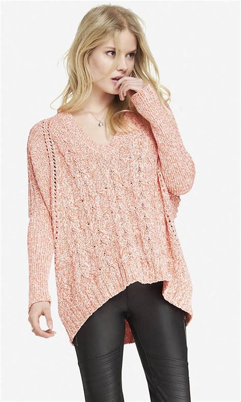 OVERSIZED MARLED MIXED STITCH TUNIC SWEATER From EXPRESS Women