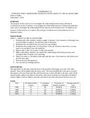 Chemistry A Labwriteup Docx Experiment A Introductory