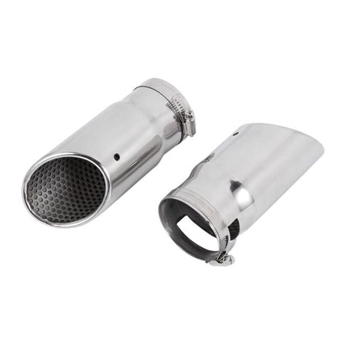 2Pcs For C180 Car Exhaust Muffler Tip Stainless Steel Pipe Chrome