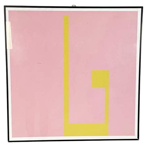 Mid Century Geometric Silk Screen By Artist Jo Niemeyer At 1stdibs