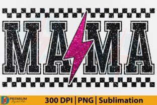 Retro Mama Checkered Lightning Bolt Mom Graphic By Premium Digital