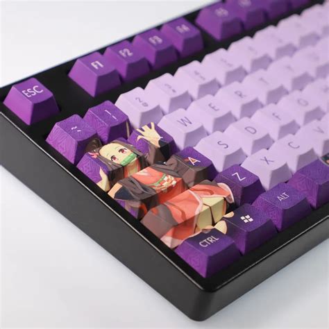 Demon Slayer Nezuko 108 Keycaps Mechanical Keyboard PBT Cherry MX ...