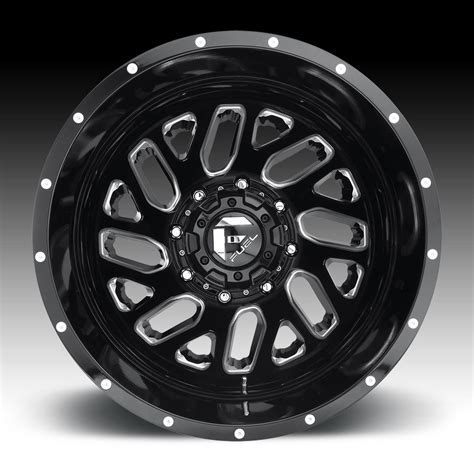 Fuel Triton Dually D581 Gloss Black Milled Custom Wheels Rims Triton