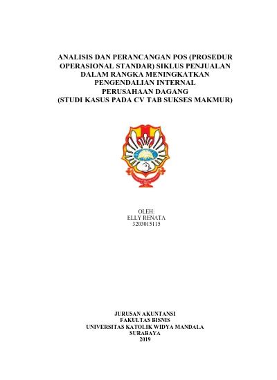 Analisis Dan Perancangan Pos Prosedur Operasional Standar Siklus