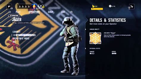 Tom Clancy`s Rainbow Six Siege Operater Jäger Loadout Bio Youtube