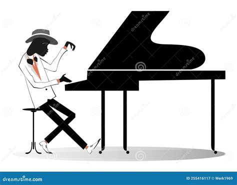 African Pianist Illustration Stock Vector Illustration Of Performance