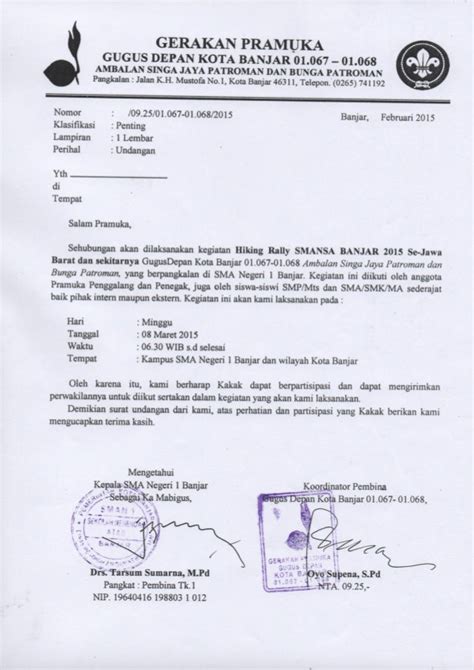 Detail Contoh Surat Pramuka Koleksi Nomer 4