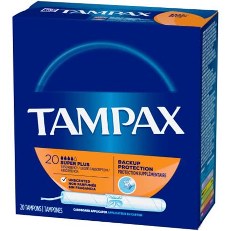 Tampax Super Plus Absorbency Unscented Cardboard Applicator Tampons 20