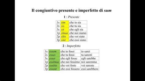 Il Congiuntivo Presente E Imperfetto Del Verbo Sum In Latino