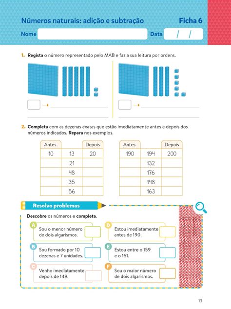 Caderno De Fichas De Matemática 2º Ano 37 Fichas GrÁtis Para Imprimir