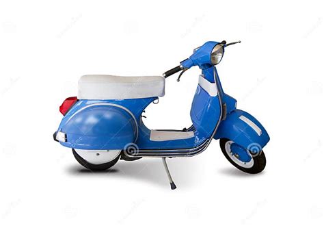 Classic Blue Vespa Isolated On White Stock Photo Image Of Classic