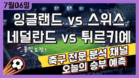 스포츠토토 축구 고수익 승부식 분석 해설 7월 6일 토토 해외축구 유로2024 승부예측 잉글랜드 Vs 스위스