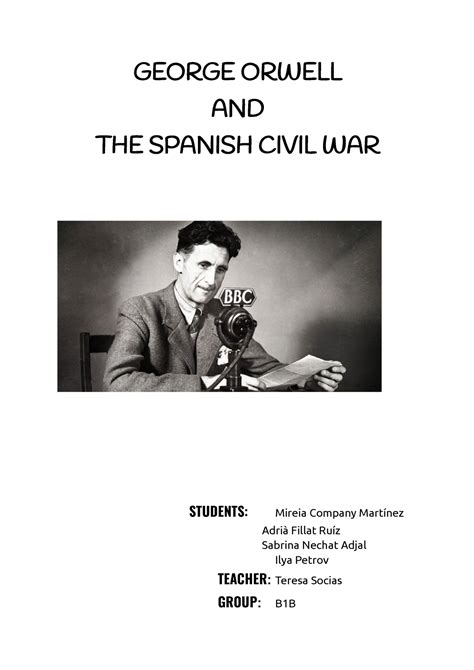 Spanish Civil War By George Orwell George Orwell And The Spanish