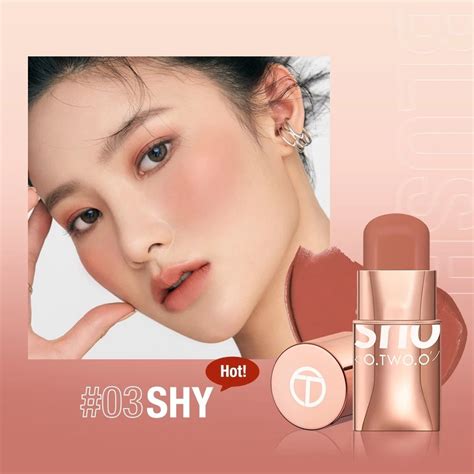 New O Two O Makeup Blush Stick Hydrating Gloss Lip Cheek Shade