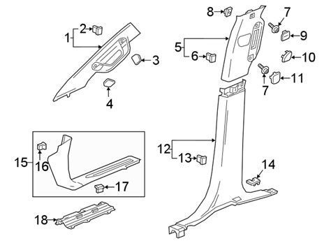 Chevrolet Silverado 1500 LD Body B Pillar Trim Panel Cap CAB PILLARS